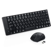 Wireless Keyboard Mouse Set Numeric Keyless Quiet Mouse (5Button) Black