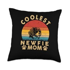Coolest Newfie Dog Mom Mama Women Gifts Vintage Mothers Day Throw Pillow 18x18
