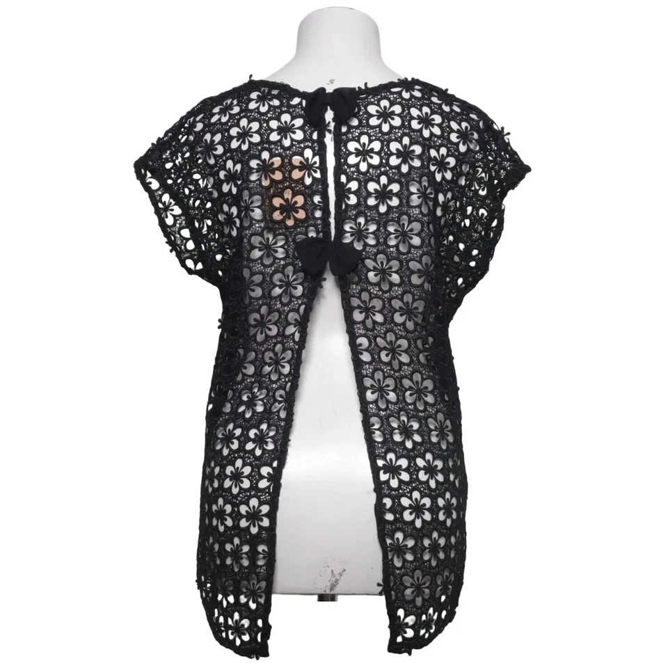 Next, top, taille : 36, noir, polyester/viscose, fleurs, dentelle, femme #ro8 - Photo 2/4