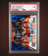 Arch Manning 2025 Prizm Black Fractal Blue Ice NIL RC 108/125 PSA 9