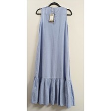 ZARA Oversized Denim Like Ruffle Hem Midi Dress Women's Size XS