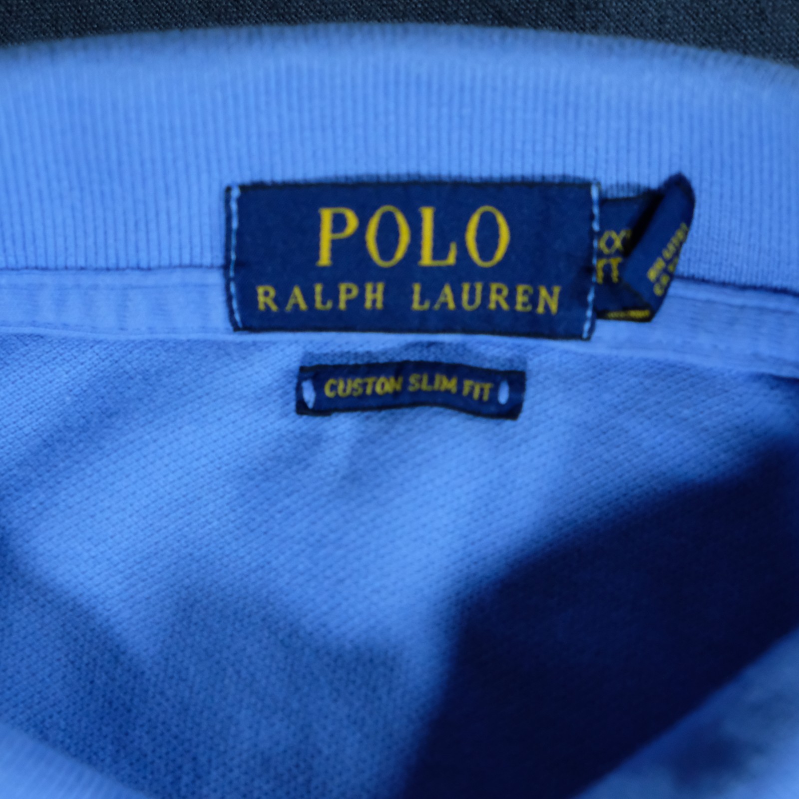 Polo Ralph Lauren Shirt Mens XXL Blue Custom Slim Fit Yellow Pony Pique Preppy thumbnail 2