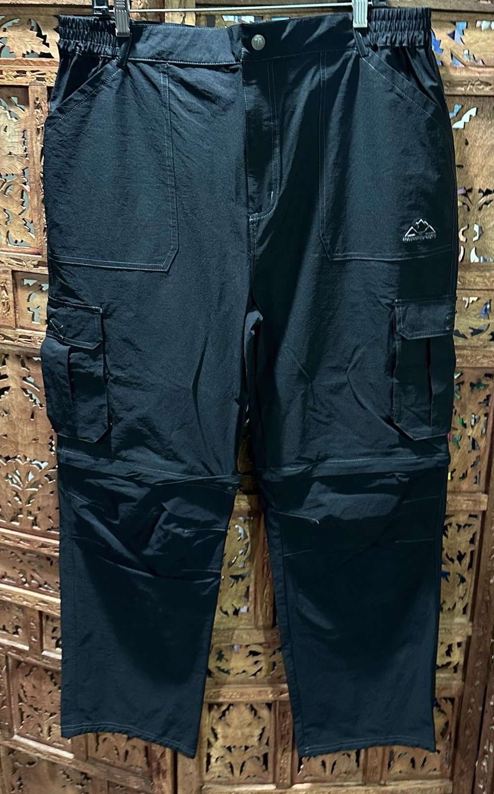 Men’s Outdoor Sports : Black Hiking Winter Convertible Cargo Pants Size 40