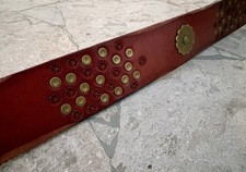 New Fossil Leather Belt Brass Concho Cowgirl Western Boho BT3709200 M