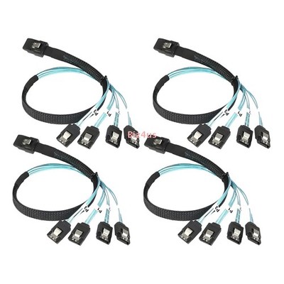 4x Mini SAS 36P SFF-8087 to 7Pin 4 SATA HD Disk Data Cable 0.5M