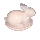 RARE Vintage L.E. Smith Pink Milk Glass  Bunny  Nest Dish Marked S MINT