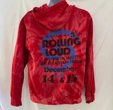 Rolling Loud Hoodie Red 2019 Banc of California Stadium Tie Dye Concert Pocket