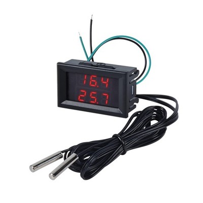 Aquarium Kühlraum Thermometer Dual Display  2x Sonden 0,1°C 50cm Kabel