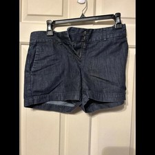 Ann Taylor Loft Womens 0 Riviera Shorts Blue Denim Dark Wash Pre Owned