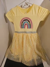 Extremely Me Girls Rainbow Yellow Dress Size 6x