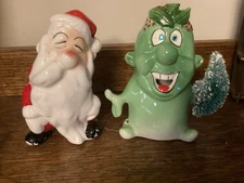 HTF  Kreiss Psycho Ceramics Christmas Santa & Green Xmas Guy