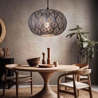 HäNgeleuchte Pendellampe Schlafzimmerleuchte Orientalisch Silber Led 806Lm D30Cm