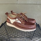 Easymoc Men’s Leather Boot 4-Eye Vibram Brown Tan Made In Maine USA Size 8