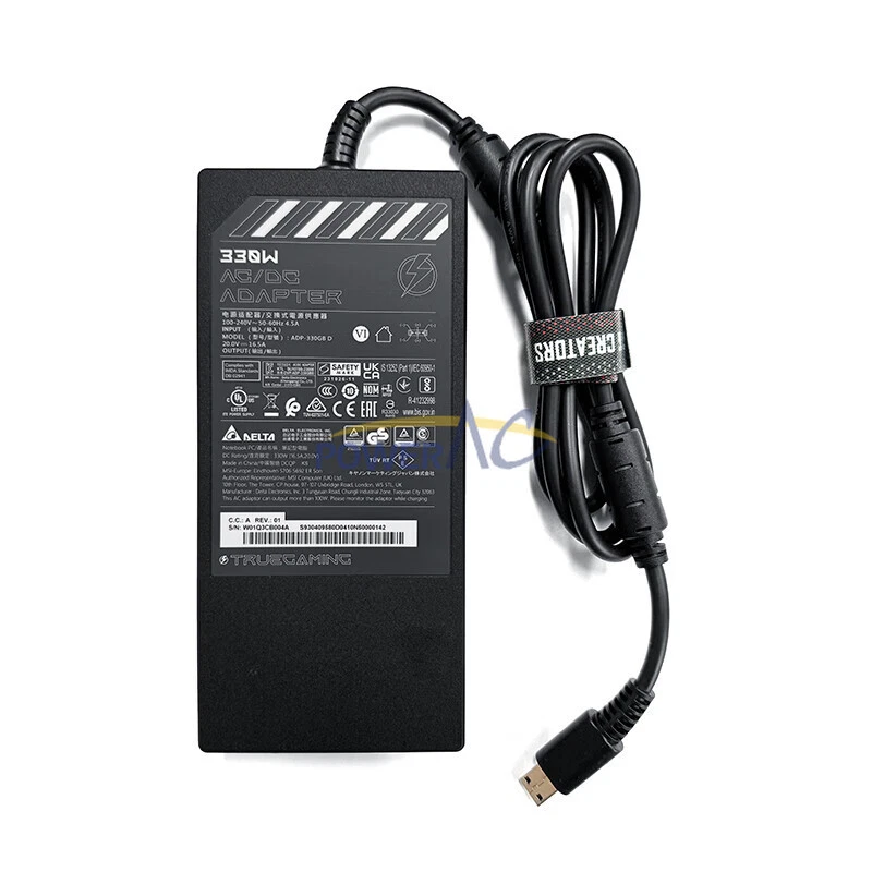 Genuine MSI ADP-330GB D Raider GE68HX 13VH-098US 14VIG-285US AC Adapter Charger - Image 2 of 4