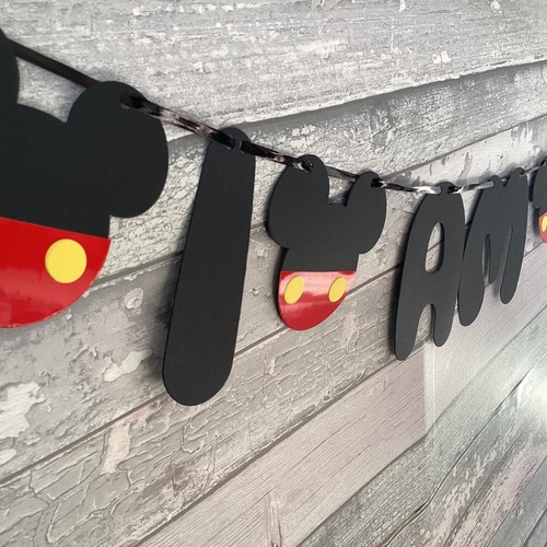 Mickey or Minnie Mouse Theme (Any Age) Birthday Banner 1st 2nd 3rd 4th 5th 6th - 第 3/7 張圖片