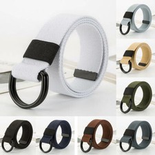 Big Tall Men Extra Long Canvas Belt Double D Ring Buckle for Jeans 3XL 4XL 5XL