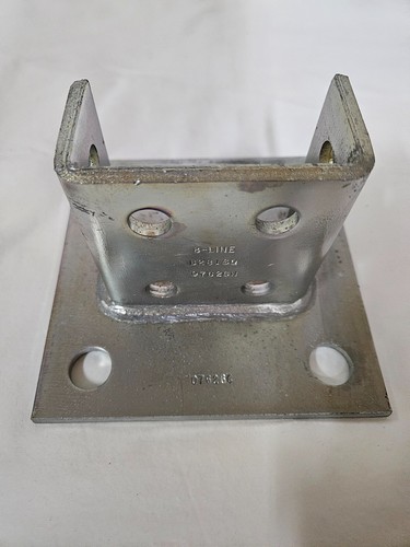 B-Line B281SQZN Post Base 1-5/8" X 1-5/8" Side By Side Channel 6" X 6" - Picture 3 of 5