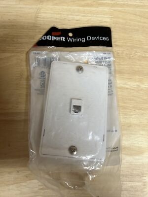 Cooper Wiring Devices Wall Surface Voice/Data Modular Jack New 