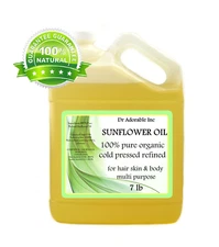 7 LB / 1 Gallon Premium Refined Sunflower Oil Pure Organic Cold Pressed Best
