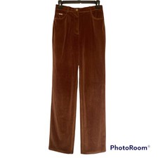 St. John Sport By Marie Gray Brown Bronze Velvet Corduroy Pants Size 2 Flaws