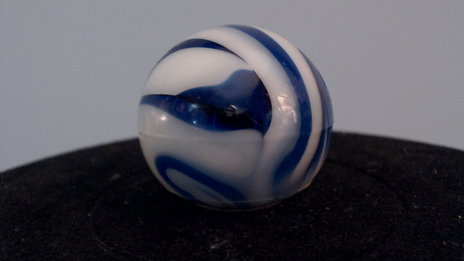 2" Blue & White Swirl Glass Shift Knob. with insert Uranium Glass Akro