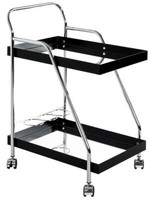 Haku Servierwagen Chrom-Schwarz Beistellwagen KüChenwagen Trolley Rollwagen