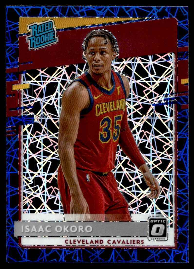 2020-21 Donruss Optic Blue Velocity Isaac Okoro Cleveland Cavaliers #155