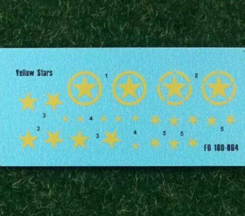 Decal Yellow Star WW2 military vehicles Allied stars FOXBOT 100-004 Scale 1:100 - Picture 5 of 12