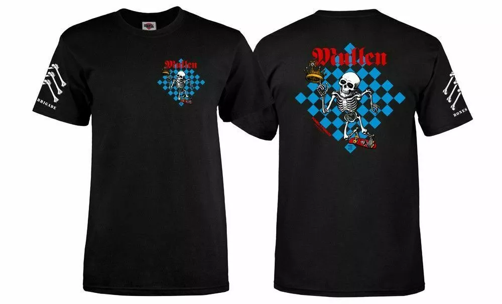 Powell Peralta BONES BRIGADE Rodney Mullen CHESS Skateboard T Shirt BLACK
