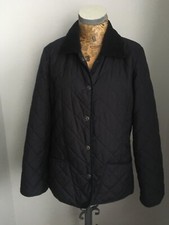 Gant Coat Quilted Jacket French Navy Medium Uk 10 12 Mid Length Corduroy