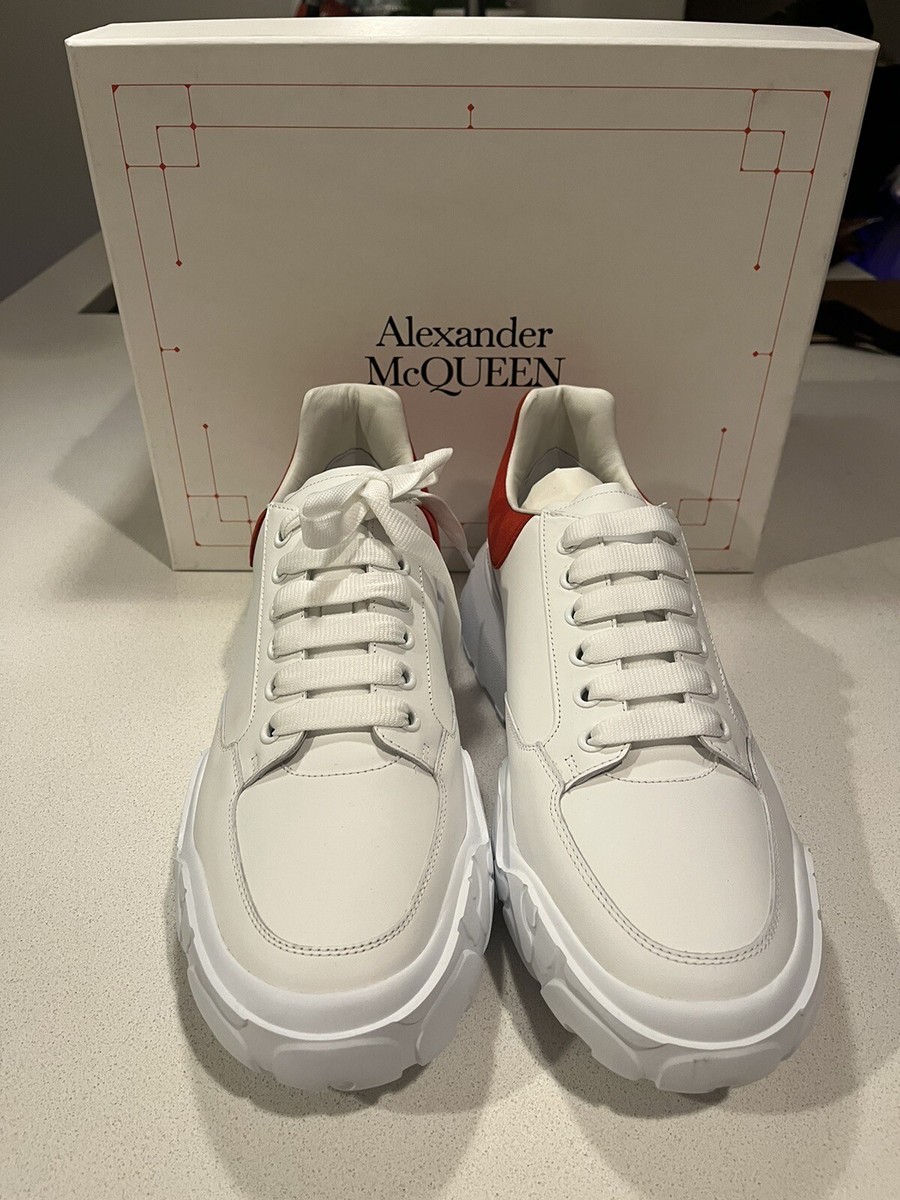 NEW Alexander McQueen Court Trainer Sneaker Sz 13 / 46 White/Red 