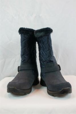 NIB Easy Street Waterproof Easy Dry Navy Faux Suede Faux Fur Inner Zipper 3 Laye