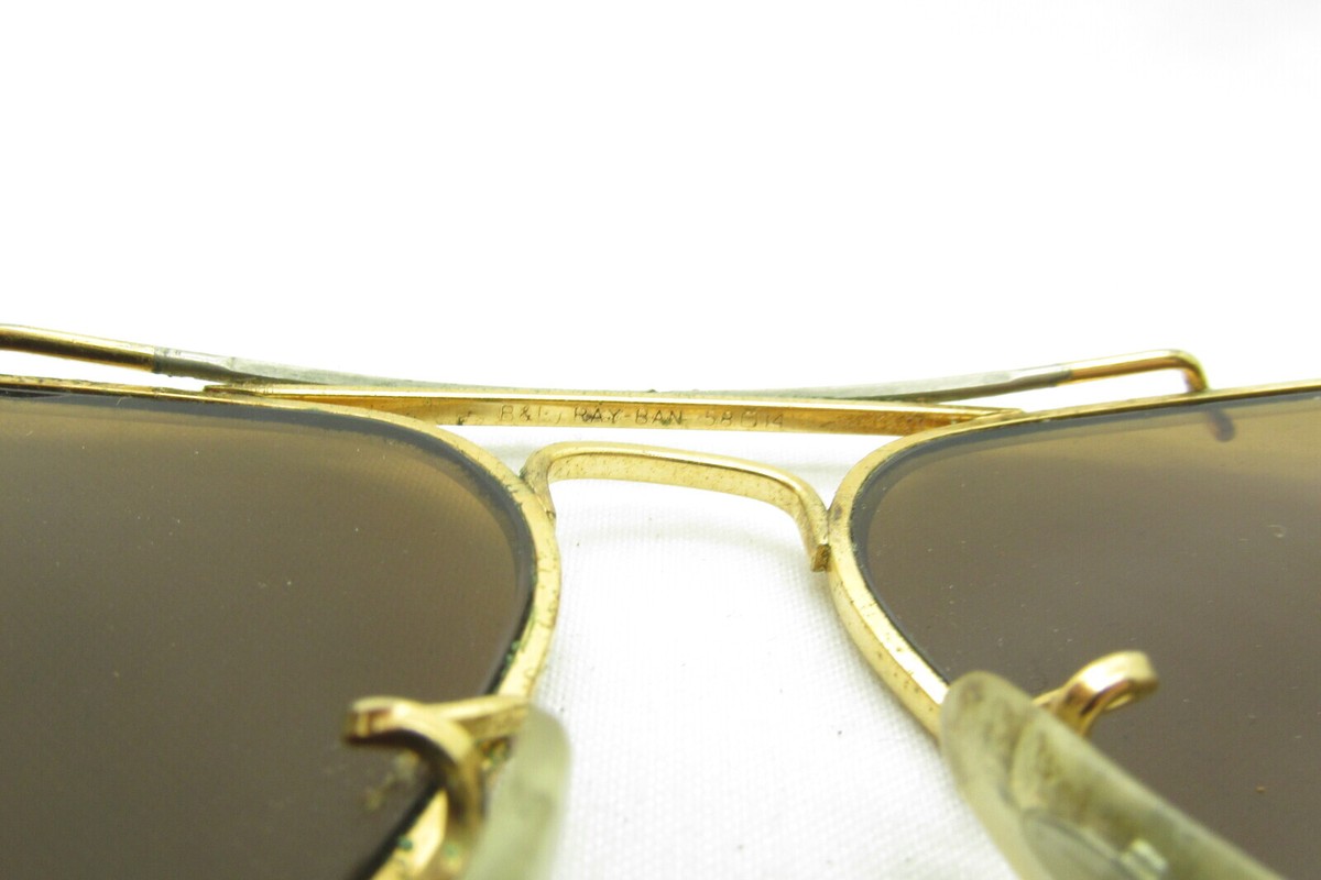 RAY-BAN AVIATOR B&L METAL SUNGLASSES 58-14-140 113159 | eBay