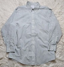 Brooks Brothers REGENT Plaid Button-down Shirt Mens Size 16.5-2/3 Wintergreen