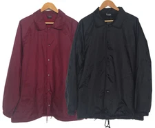 New Men's Lightweight Water Resistant Snap Button Up Windbreaker Coach Jacket