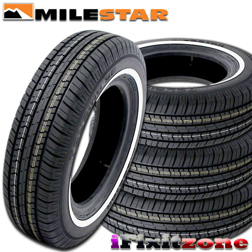 4 Milestar MS775 Touring P155/80R13 79S WW White Wall AllSeason M+S