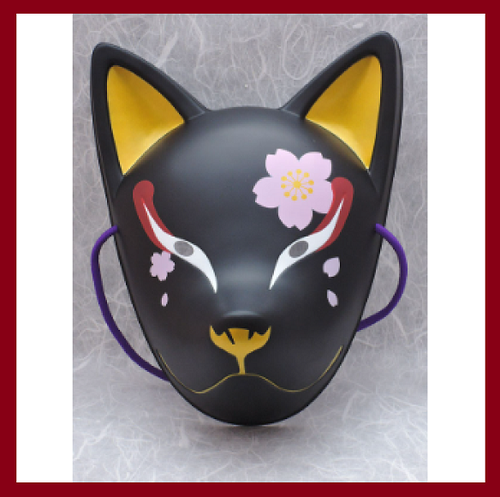 Komendo Full Face Fox Mask Kitsune Tenko mask Yozakura Cherry blossoms at night - Picture 2 of 5