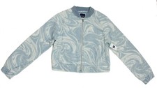 GapKids NWT Size XXL Blue White Swirl Paint Cropped Bomber Jacket