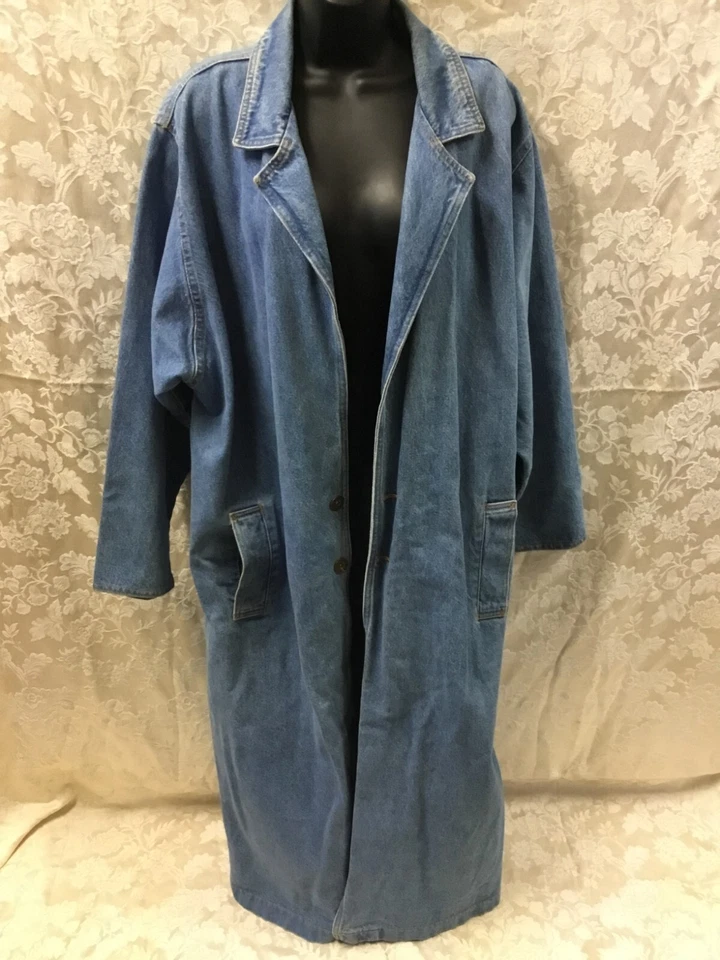 Chaqueta Plumero Denim Años 90 OS Algodón Grande Boho Maxi SUNBELT ROPA DEPORTIVA De Colección
