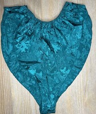 Vtg Victoria's Secret Gold Label Green Satin Tap Flutter Panties Short Size S