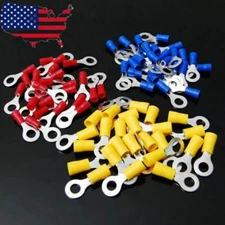 50-200PCS Insulated Ring Electrical Wire Connectors Splice Spade Crimp Terminals