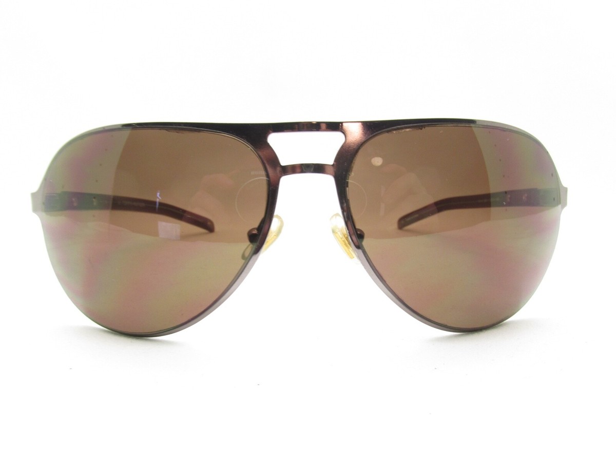 Tommy Hilfiger Brown and Gold Aviator Sunglasses Tommy Hilfiger Kendall Rimless Aviator Sunglasses Gold Brown  main image 3