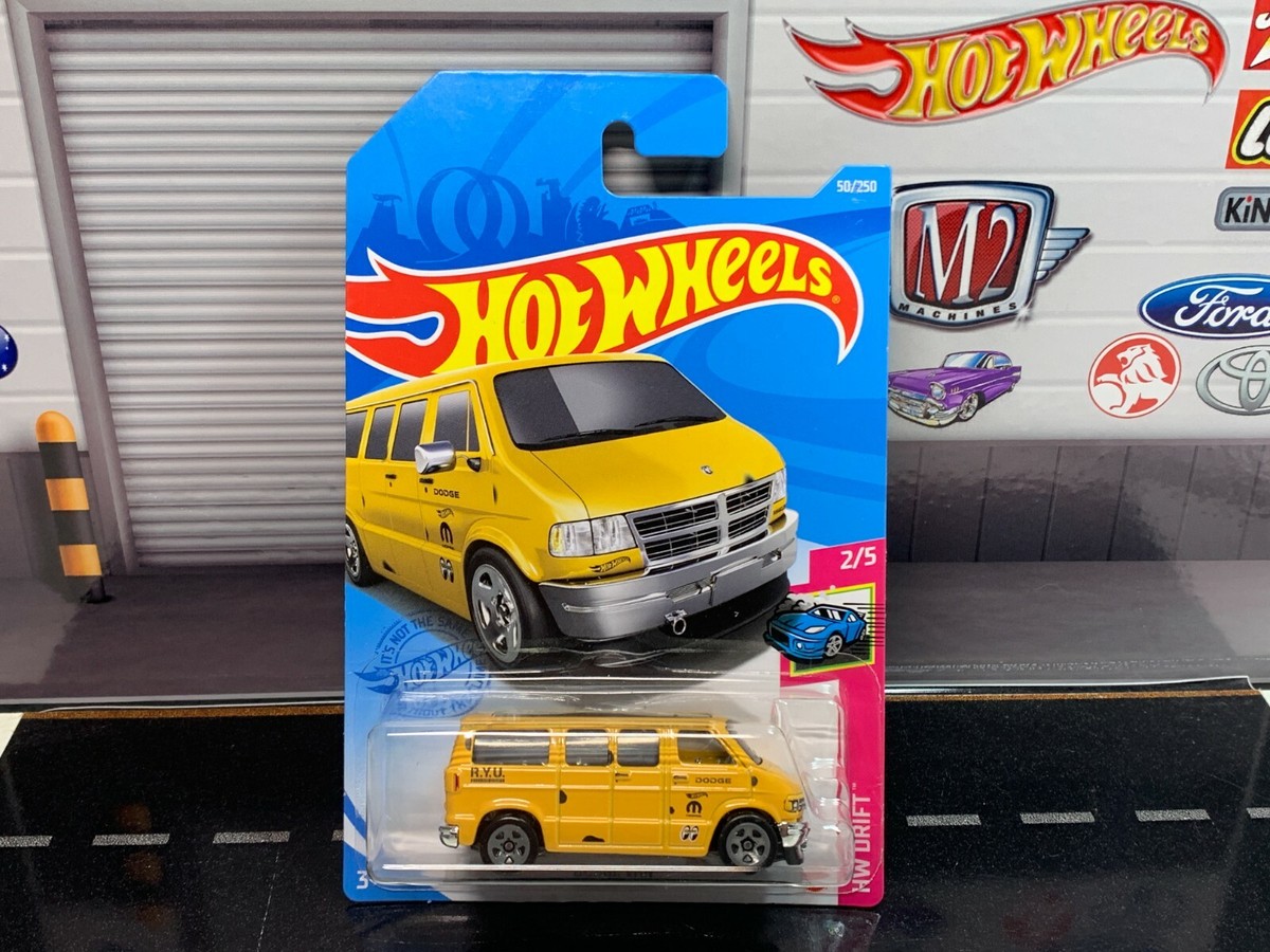 2021 Hot Wheels DODGE VAN in YELLOW MOON EYES HW DRIFT 2/5