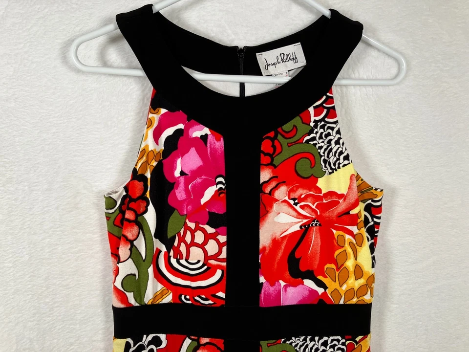 Vestido Vaina Floral Joseph Ribkoff Talla 6 Sin Mangas Tejido Estampado Artístico Elástico Foto 2 de 4
