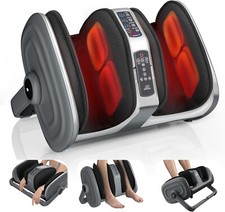 Foot and Calf Massager w/ Heat - Deep Kneading Rolling Compression Leg Massage