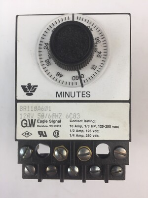 GW EAGLE SIGNAL BR110A601 TIMER 120V 50/60HZ 10A 125-250VAC 1/3HP 1/4A 250VDC
