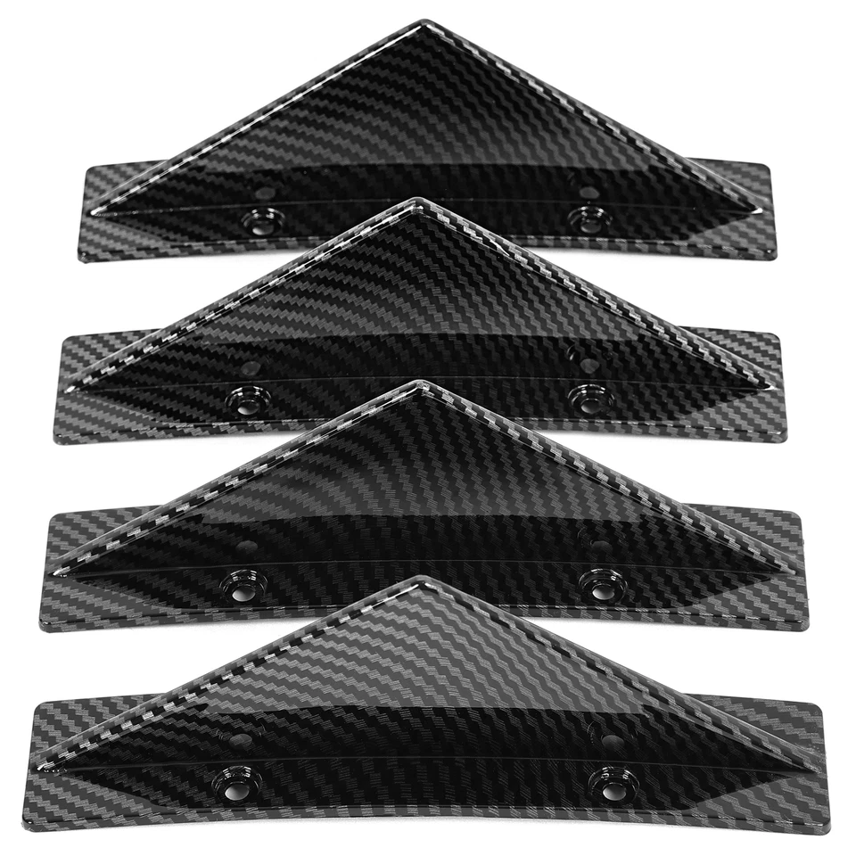 Universal Carbon Fiber Style Rear Bumper Diffuser Shark Fin Spoiler Lip Splitter Foto 4 de 4