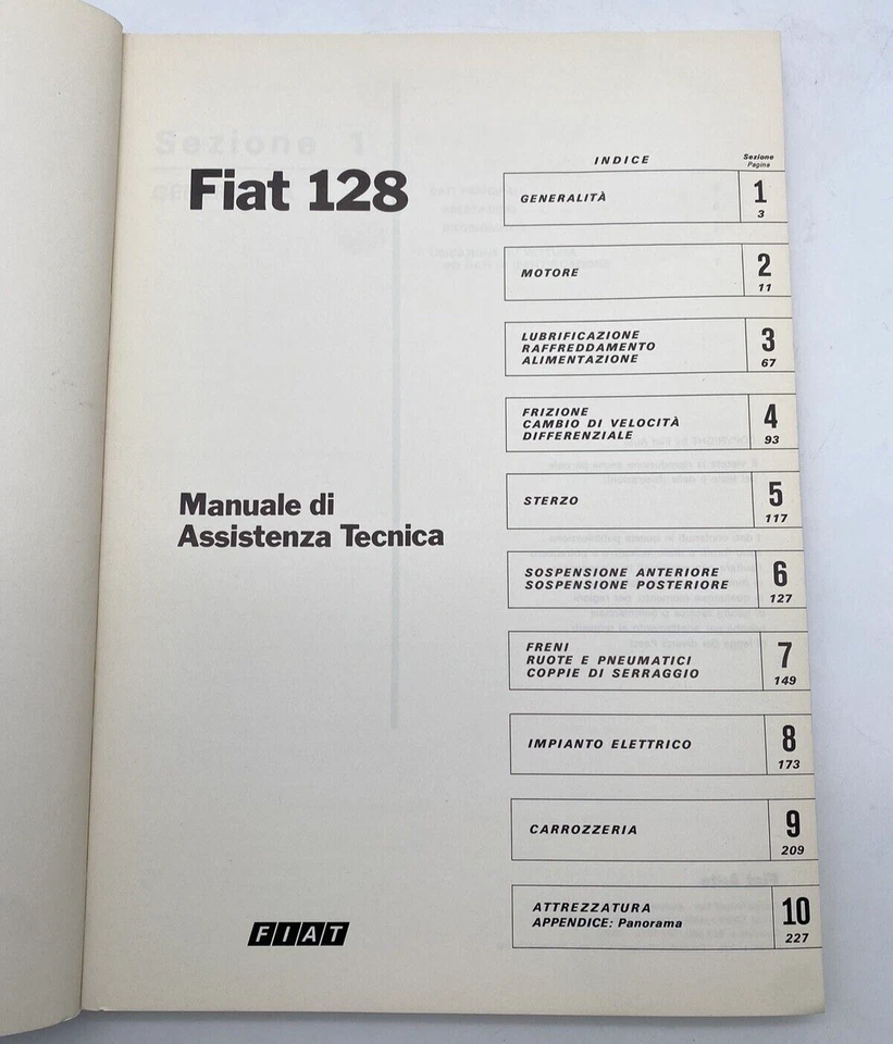 Manuale Assistenza Tecnica Officina Fiat 128 Originale - Immagine 4 di 4