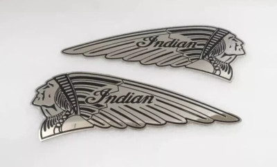 BENZIN GAS TANK ABZEICHEN EMBLEME SET PAAR FÜR OLDTIMER CHIEF INDIAN MOTORRAD