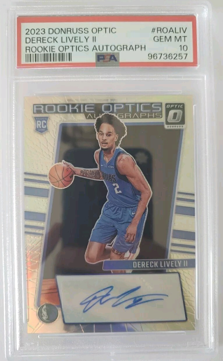 2023 Donruss Optic Rookie Auto Dereck Lively ll RC PSA 10 Mavericks